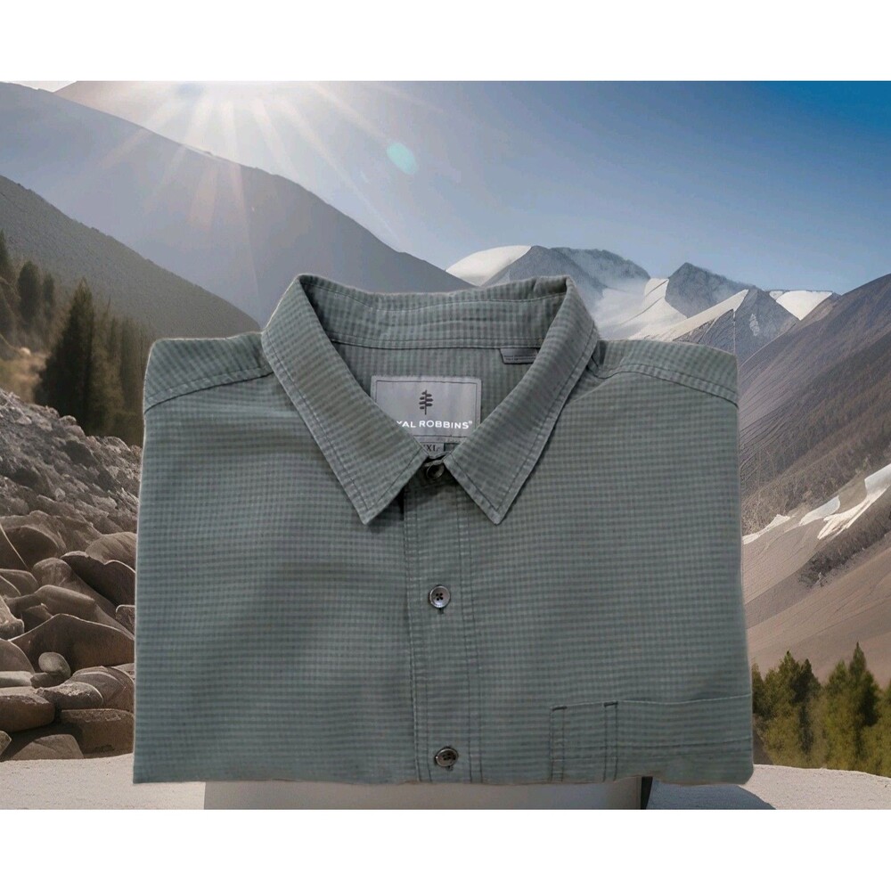 ROYAL ROBBINS RELAXED FIT LONG SLEEVE BUTTON UP SHIRT MENS SZ XXL OLIVE 🫒 EUC